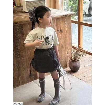 AG7530 ÁO PHÔNG CHỮ ĐÍNH NƠ BG