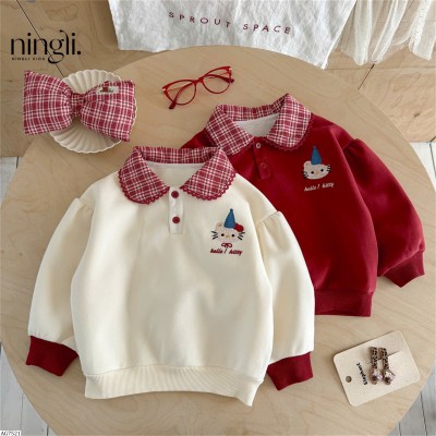 AG7521 ÁO NỈ CỔ POLO HELLO KITTY NINGLI
