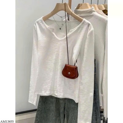 AM13855 ÁO DÀI TAY CỔ V
