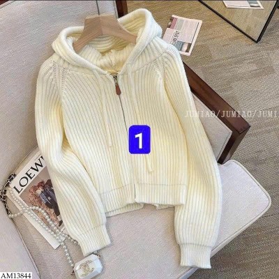 AM13844 ÁO LEN KHOÁ KÉO CÓ MŨ NỮ