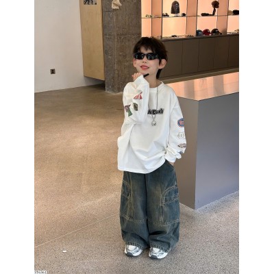 ST6361 SET ÁO THUN DÀI TAY MIX QUẦN JEAN SUÔNG