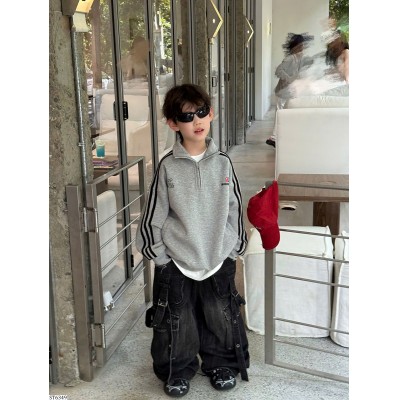 ST6349 SET ÁO NỈ KÉO KHÓA MIX QUẦN JEAN TÚI HỘP