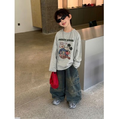 ST6354 SET ÁO PHÔNG MICKEY MIX QUẦN JEAN SUÔNG