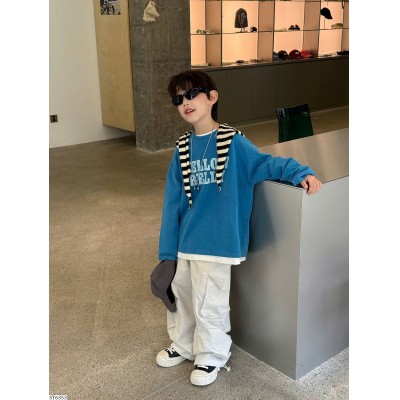 ST6353 SET ÁO PHÔNG XANH GIẢ 2 MẢNH MIX QUẦN TÚI HỘP