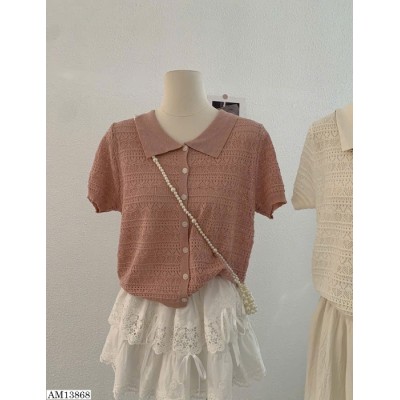 AM13868  ÁO POLO ANNA DỆT CÀI KHUY NỮ