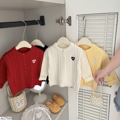 AG7549 ÁO CARDIGAN LEN CHO BÉ GÁI