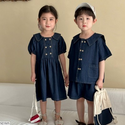SD305 COUPLE DENIM CỔ HẢI QUÂN