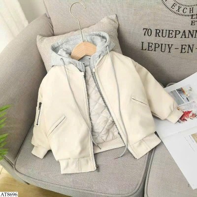 AT8696 ÁO DA PHỐI NỈ GIẢ 2 MẢNH CHO BT