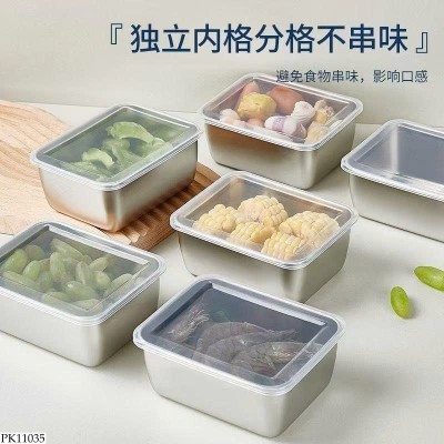 PK11035 SET 10 HỘP INOX KÈM NẮP NHỰA