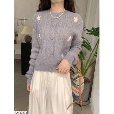 AM13874 CARDIGAN LEN THÊU HOA 