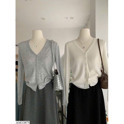 AM13875 ÁO LEN CARDIGAN CỔ V CHO NỮ