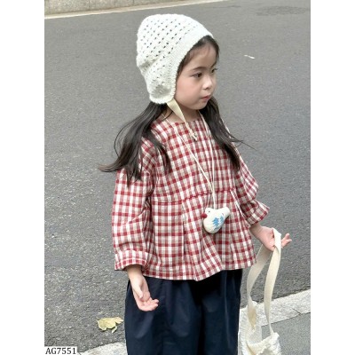 AG7551 ÁO BABYDOLL KẺ ĐỎ