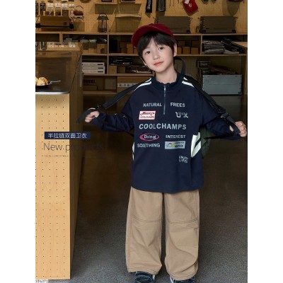 ST6371 SET ÁO NỈ CỔ KÉO KHÓA MIX QUẦN SUÔNG