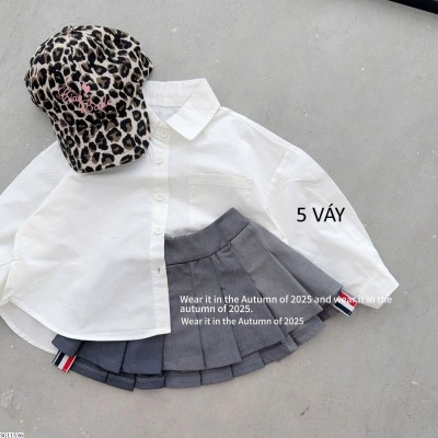 SG11536 SET ÁO SƠ MI MIX CHÂN VÁY XẾP LY