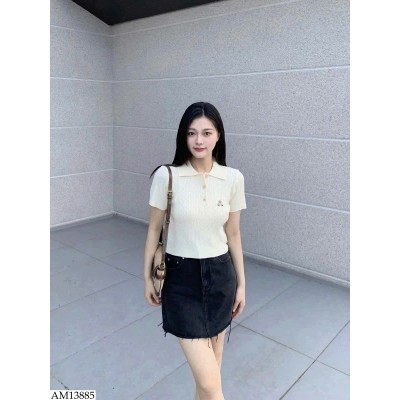 AM13885 ÁO LEN CỘC TAY THÊU GẤU