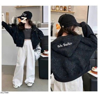AG7568 ÁO KHOÁC NỈ ÁNH KIM BÉ GÁI 