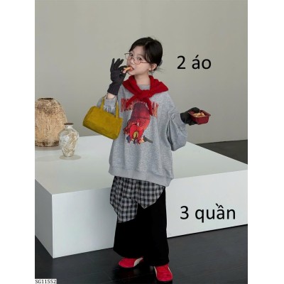 SG11552 SET ÁO NỈ MIX QUẦN SUÔNG