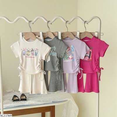 SG11569 SET ÁO RÚT EO QUẦN ỐNG LOE BG