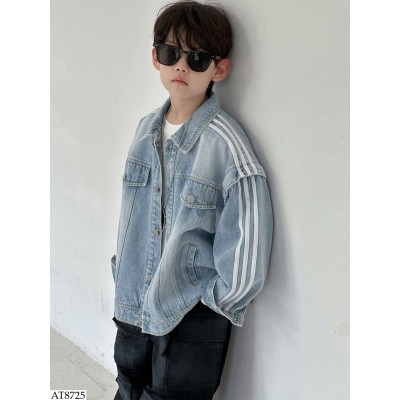 AT8725 ÁO KHOÁC JEAN SỌC BÊN BT