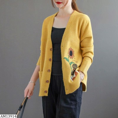 AM13914 ÁO CARDIGAN LEN HOẠ TIẾT CHO NỮ