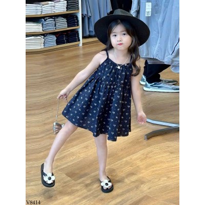 V8414 VÁY 2 DÂY DÁNG BABYDOLL CHO BÉ