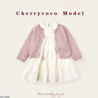 SG11600 SET VÁY CÔNG CHÚA MIX KHOÁC LEN CHERRYCOCO BG