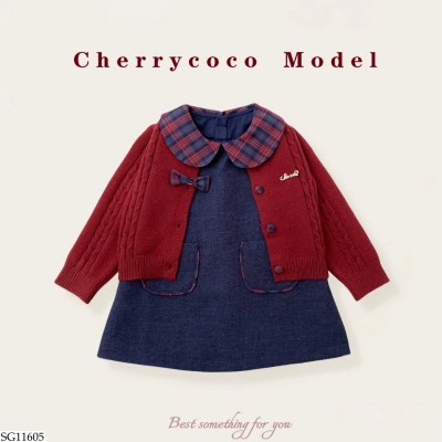 SG11605 SET VÁY SÁT NÁCH MIX CARDIGAN CHERRYCOCO BG