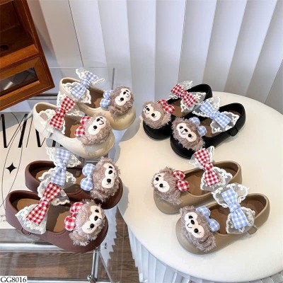 GG8016 GIÀY BÚP BÊ NƠ KẺ CARO BG