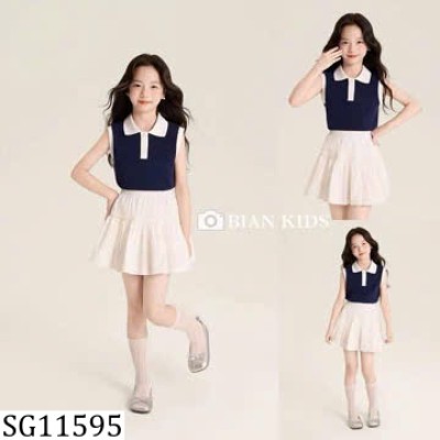 SG11595 SET ÁO POLO SÁT NÁCH MIX CHÂN VÁY