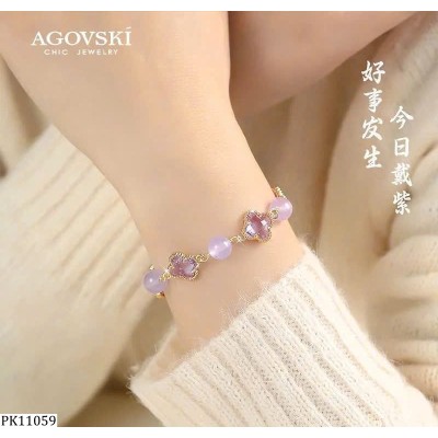 PK11059  LẮC TAY CỎ 4 LÁ AGOVSKI
