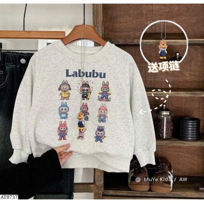 AT8737 ÁO NỈ CỔ TRÒN LABUBU