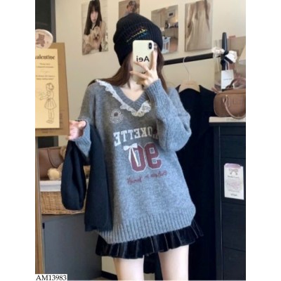 AM13983 ÁO LEN CỔ V SỐ 90