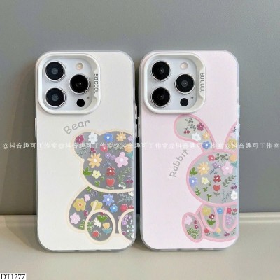 DT1277 ỐP ĐIỆN THOẠI HOA GẤU THỎ
