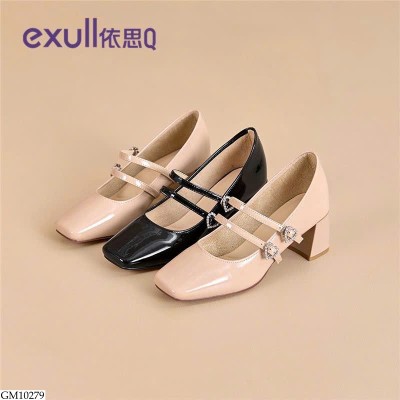 GM10279 GIÀY MŨI VUÔNG ĐẾ TRỤ EXULL 