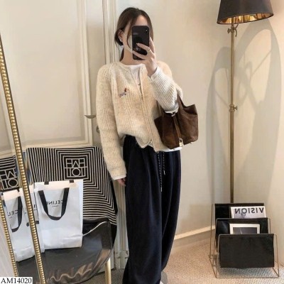 AM14020 ÁO KHOÁC LEN THÊU CÚN CHO NỮ 