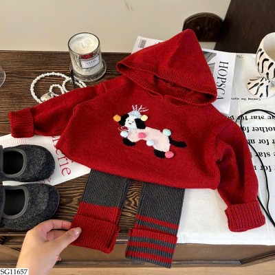 SG11657 SET LEN MŨ PHỐI QUẦN LEGGING CHO BÉ