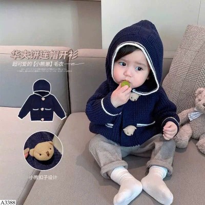 A3388 ÁO KHOÁC LEN GẤU CHO BÉ