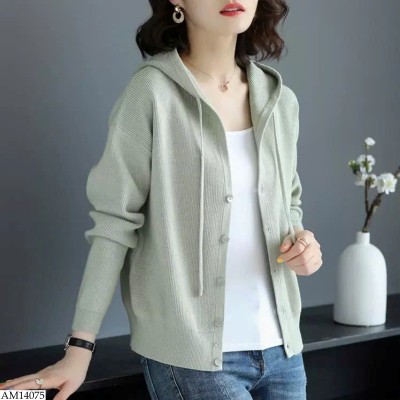 AM14075 ÁO KHOÁC LEN MŨ CHO NỮ