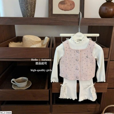 SG11666 SET ÁO HỒNG MIX QUẦN ỐNG LOE BG