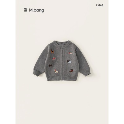 A3386 ÁO CADIGAN LEN XÁM THÊU CÚN BABYCITY