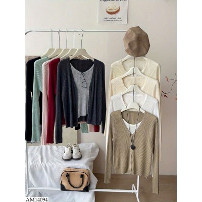 AM14094 ÁO CARDIGAN GIẢ 2 MẢNH NỮ