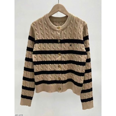 AM14098 ÁO LEN CARDIGAN KẺ NGANG NỮ