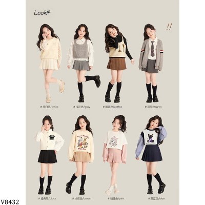 V8432 CHÂN VÁY XẾP LY Amybaby
