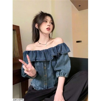 AM14096  ÁO JEAN TRỄ VAI