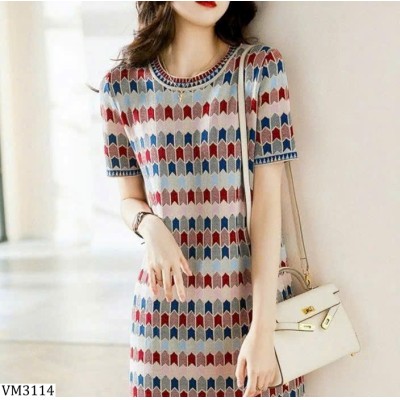 VM3114  VÁY LEN HOẠ TIẾT