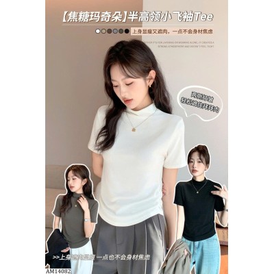 AM14082 ÁO CỘC TAY CAO CỔ