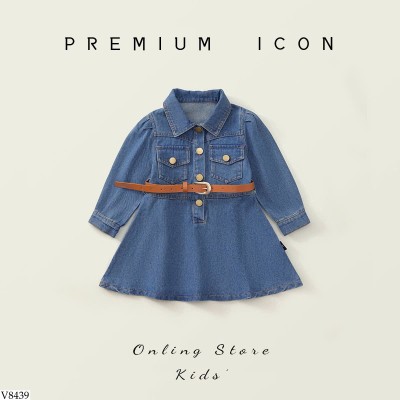 V8439 VÁY DENIM KÈM THẮT LƯNG PREMIUM ICON