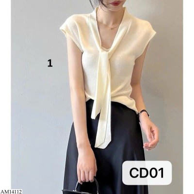 AM14112 ÁO LEN DỆT KIM TAY HẾN CỔ V NỮ