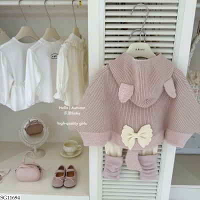 SG11694 SET ÁO KHOÁC LEN MIX QUẦN LEGGING BG