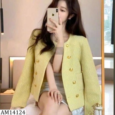 AM14124  ÁO KHOÁC DẠ TWEED CÚC NỮ